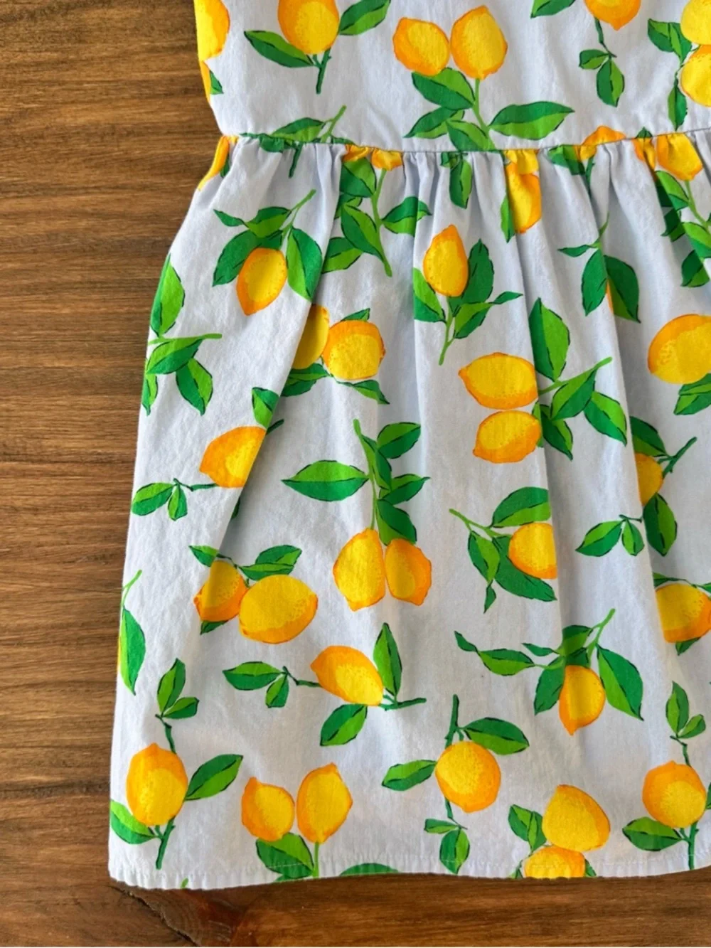GAP Blue Lemon Print Crossback Dress Size XS/4-5
